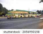 Small photo of HUDDERSFIELD, UK - OCTOBER 13, 2021: Petrol station on the Halifax Road leading to the M62, Lindley, Huddersfield