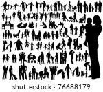 family silhouettes | Shutterstock .eps vector #76688179