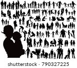 family vector silhouettes | Shutterstock .eps vector #790327225