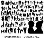 family vector silhouettes | Shutterstock .eps vector #790363762