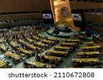 Small photo of New York, NY - January 21, 2022: General Assembly 76th session 56th plenary meeting on the priorities of the Secretary-General for 2022 at UN Headquarters