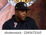 Small photo of Jadakiss speaks during the visit Empire State Building in New York on August 10, 2023 for lighting ceremony in celebration of the 50th anniversary of Hip-Hop