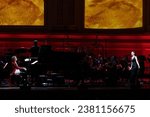Small photo of Singer Beverly performs with Yoshiki during Classical 10th anniversary world tour with orchestra "Requiem" at Carnegie Hall in New York on October 29, 2023