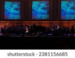 Small photo of Singer Ai Ichihara performs with Yoshiki during Classical 10th anniversary world tour with orchestra "Requiem" at Carnegie Hall in New York on October 29, 2023