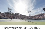 Small photo of New York, NY - September 6, 2015: Atmosphere on Louis Armstrong stadium during 3rd round match between Martina Hingis, Sania Mirza and Michaella Krajicek, Barbora Strycova at US Open Championship