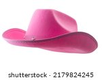 Pink cowboy hat isolated on...