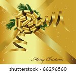 gold bow and ribbon | Shutterstock .eps vector #66296560