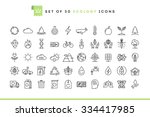 set of 50 ecology icons  thin... | Shutterstock .eps vector #334417985