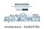 education  concept header  flat ... | Shutterstock .eps vector #416825782