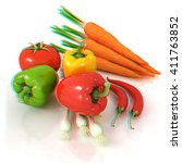 fresh vegetables with green... | Shutterstock . vector #411763852