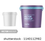 white matte plastic bucket for... | Shutterstock .eps vector #1140112982