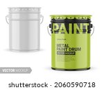 white glossy metal paint bucket.... | Shutterstock .eps vector #2060590718