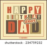 retro happy birthday card.happy ... | Shutterstock .eps vector #234759232