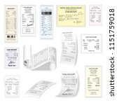 commercial cheques  flat set... | Shutterstock . vector #1151759018
