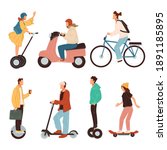 scooters and bicycles ... | Shutterstock .eps vector #1891185895