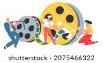 cinematography and filmmaking... | Shutterstock .eps vector #2075466322