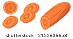 slices of carrot  organic and... | Shutterstock .eps vector #2122636658