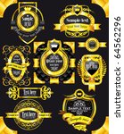 golden royal labels on black... | Shutterstock .eps vector #64562296