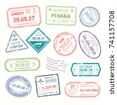 visa stamps that put at airport ... | Shutterstock .eps vector #741157708
