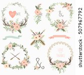 tribal floral wreath | Shutterstock .eps vector #507967792