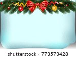 christmas background with fir... | Shutterstock .eps vector #773573428