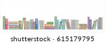 library book banner with books... | Shutterstock .eps vector #615179795