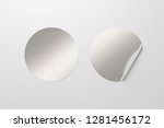 blank silver round stickers... | Shutterstock . vector #1281456172