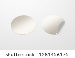 blank silver round stickers... | Shutterstock . vector #1281456175