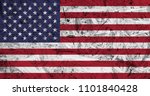 usa flag on old wooden box... | Shutterstock . vector #1101840428