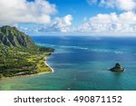 Aerial View Of Kualoa Point And ...