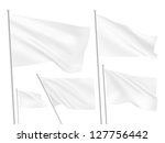 white vector flags. a set of 5... | Shutterstock .eps vector #127756442