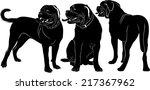 Set Of Silhouettes Of Dogs...