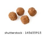 chocolate cereal balls isolated on white background