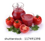 jug  glass of tomato juice and... | Shutterstock . vector #117491398
