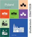 landmarks of poland. set of... | Shutterstock .eps vector #336670328
