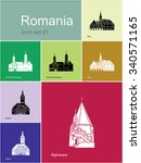 landmarks of romania. set of... | Shutterstock .eps vector #340571165