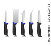 set of realistic knives... | Shutterstock . vector #1901113435