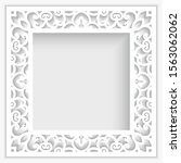 square photo frame with ornate... | Shutterstock .eps vector #1563062062