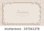 rectangle lace frame with... | Shutterstock .eps vector #337061378