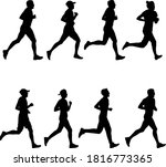 set of silhouettes. runners on... | Shutterstock .eps vector #1816773365
