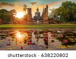 Wat Mahathat Temple in the precinct of Sukhothai Historical Park, a UNESCO World Heritage Site in Thailand