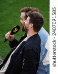 Small photo of BARCELONA - MAR 26: Pique (L) and Ibai (R) in action during the Final Four of the Kings League InfoJobs Tournament at the Spotify Camp Nou Stadium on March 26, 2023 in Barcelona, Spain.