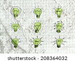Idea Light Bulb Icon On Wall...