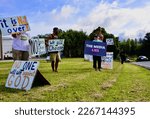 Small photo of TAIPA, NZL - JAN 18 2023:Anti-vaccination protesters.Anti-vax sentiment is becoming more entrenched among nearly a third of New Zealanders.