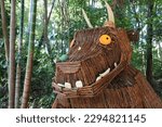 Small photo of YANDINA, QLD - APR 13 2023:Gruffalo monster in the woods. Gruffalo book has sold over 13 million copies won several prizes for children's literature and even an Oscar nominated animated film.