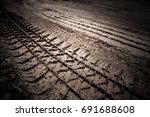 Dirt Wheel Track On Earth