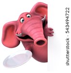 Pink Elephant   3d Illustration