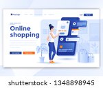 landing page template of online ... | Shutterstock .eps vector #1348898945