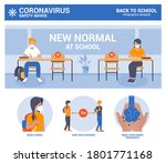 back to school  new normal at... | Shutterstock .eps vector #1801771168