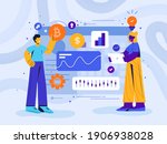cryptocurrency trading desk... | Shutterstock .eps vector #1906938028